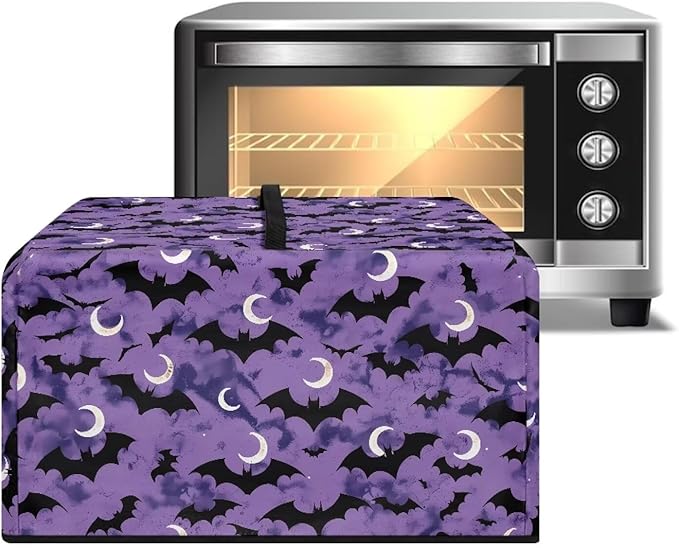 Microwave Oven Cover, Halloween Bat Heat-Resistant Waterproof Toaster Oven Dust Cover Universal for Most Microwaves Ovens Greaseproof Anti-Scratch Microwave Dust Covers