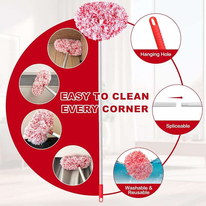Ceiling Fan Cleaner Duster Reusable Microfiber Ceiling Fan Blade Cleaner - Image 3