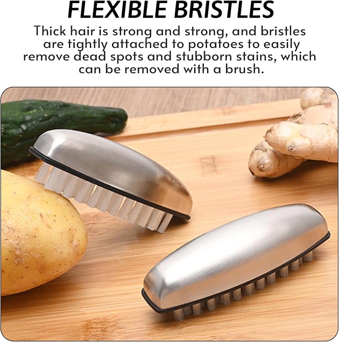 Vegetable and Fruit Cleaning Brush, 304 Stainless Steel Cleaning Brush - Image 5