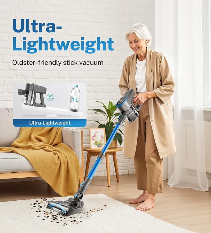 DEVOAC Cordless Vacuum Cleaner, Ultra-Lightweight Stick Vacuum, 2200mAh Battery - Image 8