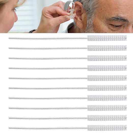 10 Pcs Hearing Aid Vent Tube Cleaning Brush, Professional Nylon Hair Hearing - Image 3