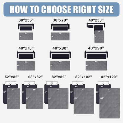 Smiry Waterproof Dog Bed Cover Blanket 68x82, Soft Reversible Pet Blanket, Washable Leakproof Cats Dogs Couch Cover for Sofa, Couch, Furniture, Lattice, Grey/Grey