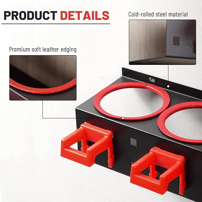 Spray Bottle Storage Rack with Extra Abrasive Holder, Wall Mount Hanging Rail - Image 3