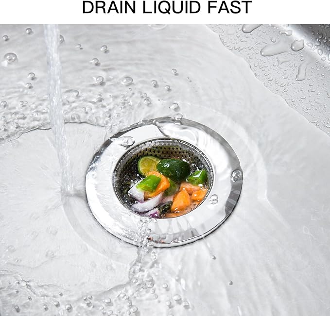4 Pack Heavy Duty Stainless Steel Kitchen Sink Drain Strainer, Bathroom Hair - Image 6