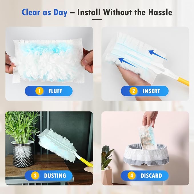50 Count 180° Multi-Surface Feather Duster Refills Compatible - Image 6