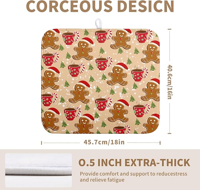 Christmas Gingerbread Man Dish Drying Mat - Image 2