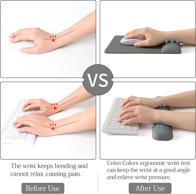 UnivoColors Design-Wave Set of Keyboad Wrist Rest & Mouce Pad, Artificial - Image 3