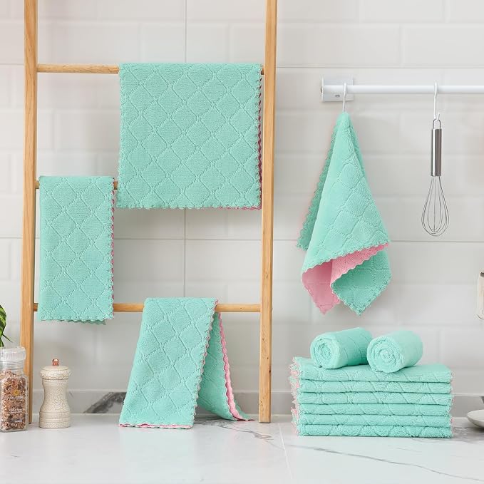 Mordimy 24 Pack Kitchen Towels, Super Soft and Absorbent Dish Towels, Coral - Image 8