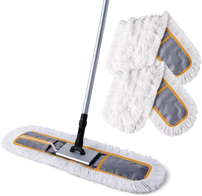 24" Commercial Dust Mop for Floor Cleaning, Heavy Duty Sweeper Broom by CLEANHOME