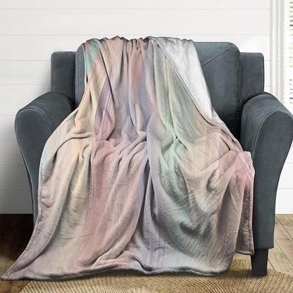 Fashion Gradient Blanket, Modern Abstract Art Colorful Pink Painting Strokes Pattern Soft Warm Cozy Plush Flannel Covers for Livingroom Bedroom Couch Chair Camping Travel Home Decor Tapestry 30x40in