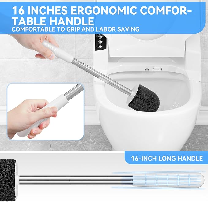 TRENTI Toilet Brush, Toilet Brush and Holder Set, Bristles Toilet Bowl Brush - Image 4