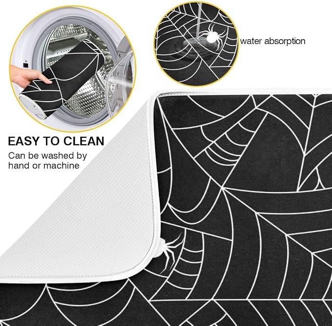 Halloween Spooky Spider Web Dish Drying Mat - Image 2