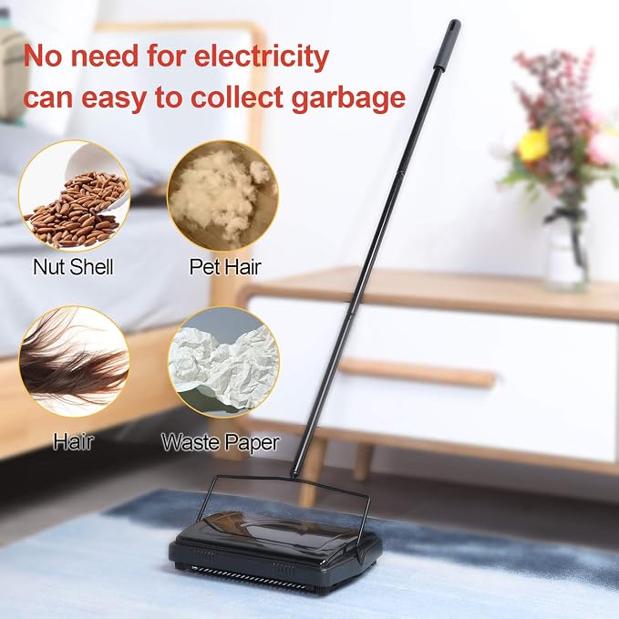 Yocada Carpet Sweeper Cleaner for Home Office Low Carpets Rugs Undercoat - Image 7