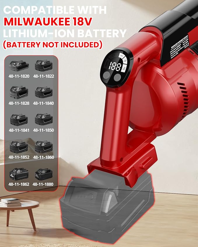 Cordless Vacuum Cleaner for Milwaukee M18 Battery, 7-in-1 Lightweight Stick - Image 4