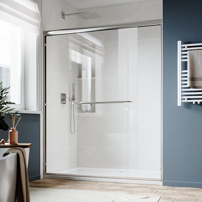 SUNNY SHOWER Double Sliding Glass Door 60" W x 72" H Shower Door 1/4" Tempered - Image 8