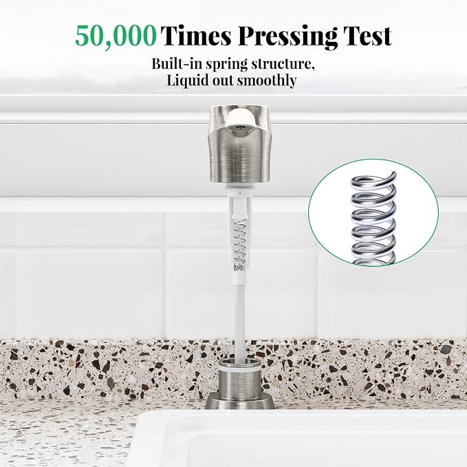 SAMODRA Kitchen Sink Soap Dispenser, Brushed Nickel Soap Dispenser, ABS - Image 5