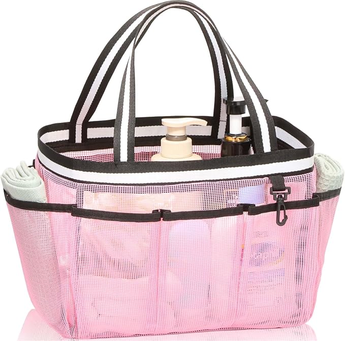 XL Mesh Shower Caddy Portable Shower Bag by fiezkaa