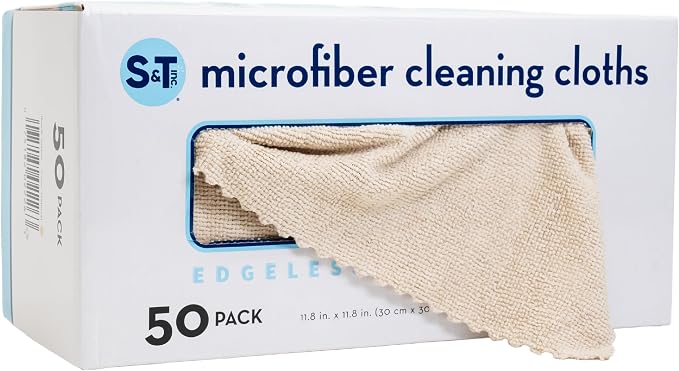 S&T INC. 50 Pack Microfiber Cleaning Cloth by STINC