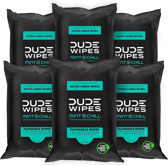 DUDE Wipes Mint Chill Travel Wipes by DudeWipes