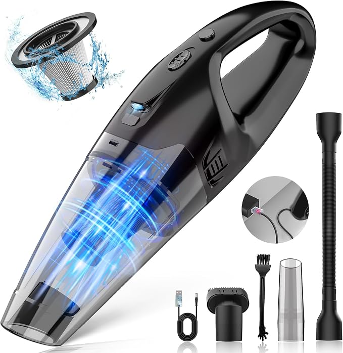 Handheld Vacuum Cordless Rechargeable 3-in-1, Car Vacuum Portable Cordless by BSRCO