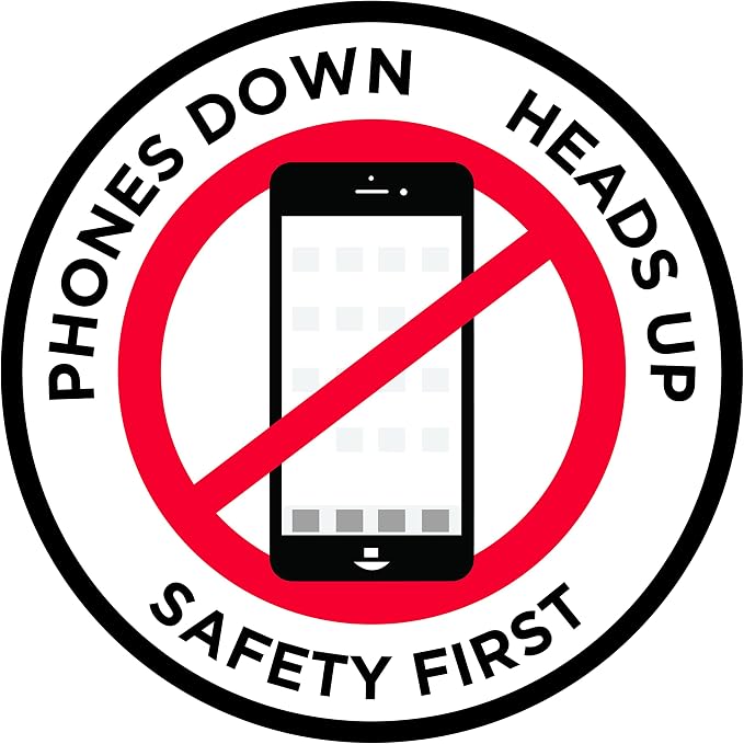 "Phones Down Heads Up" Safety Sign by GraphicalWarehouse