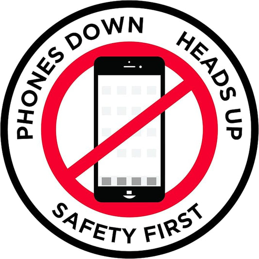 "Phones Down Heads Up" Safety Sign by GraphicalWarehouse