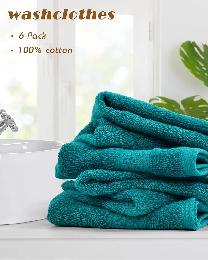 Cleanbear Wash Cloths Turquoise Washcloths - Image 2