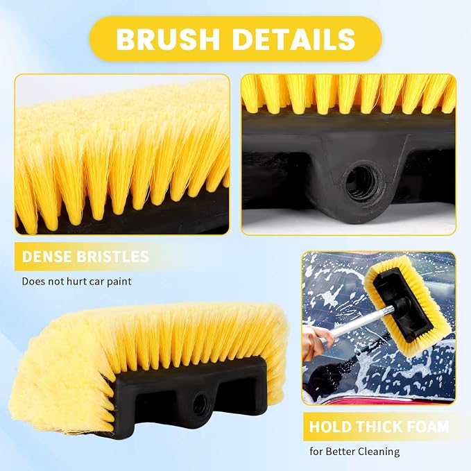 GIANT BEAR 10" Flow-Thru Penta-Level Car Wash Brush Head - Image 3