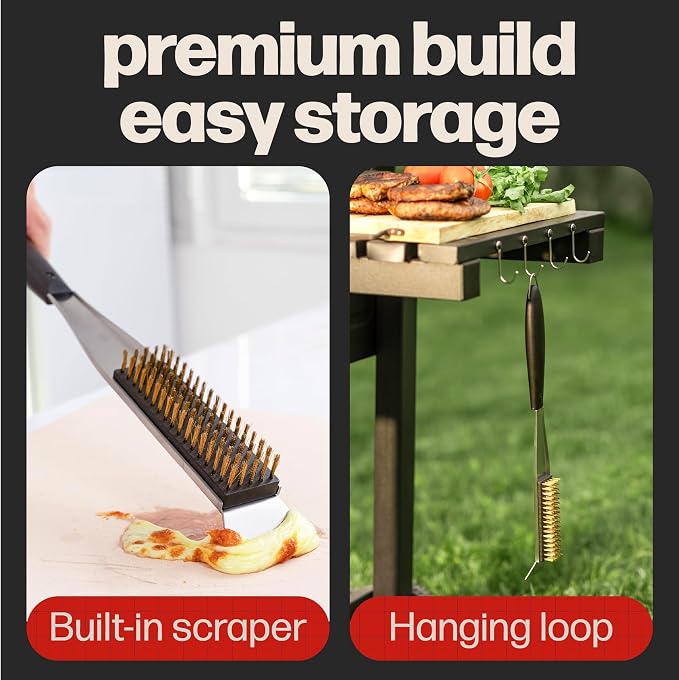 Hans Grill 2-in-1 Pizza Oven Brush & Scraper | Dual-Purpose Pizza Stone Brush - Image 7