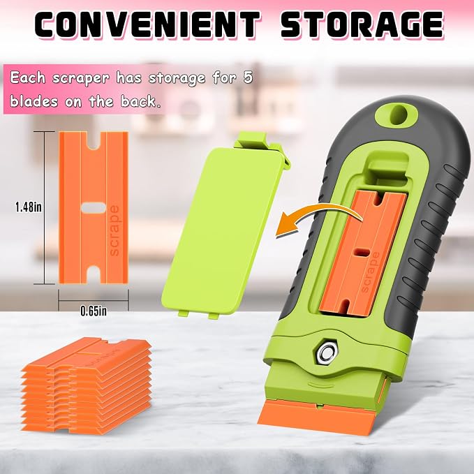 DIYSELF 2 Pcs Plastic Razor Blade Scraper - Image 4