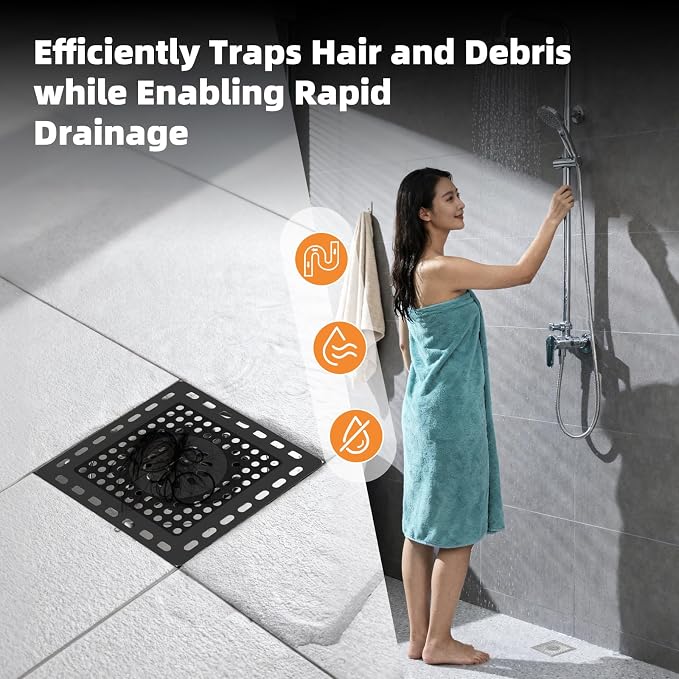 Hibbent 2 Pack Shower Drain Hair Catcher, Shower Drain Cover - Image 9