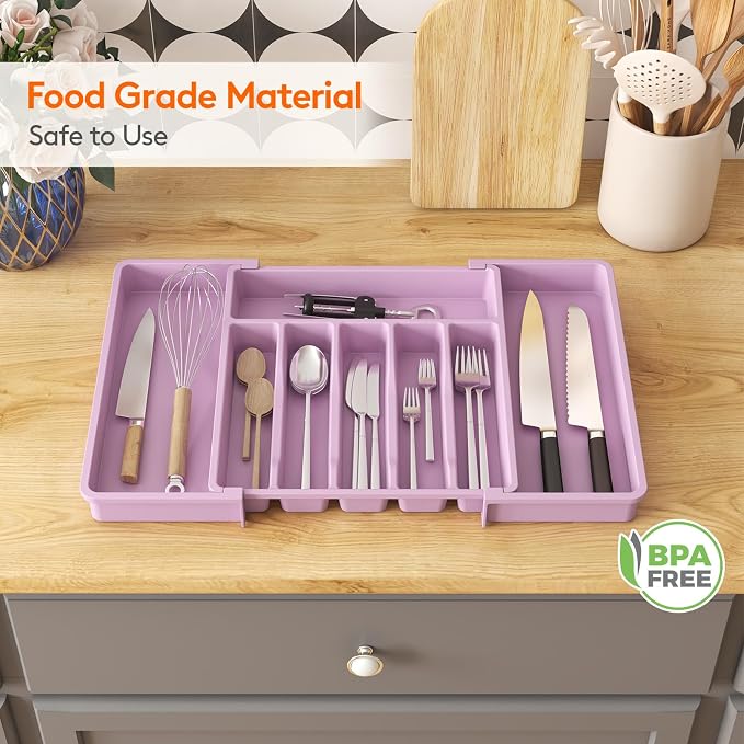 Lifewit Silverware Drawer Organizer, Expandable Utensil Tray - Image 6