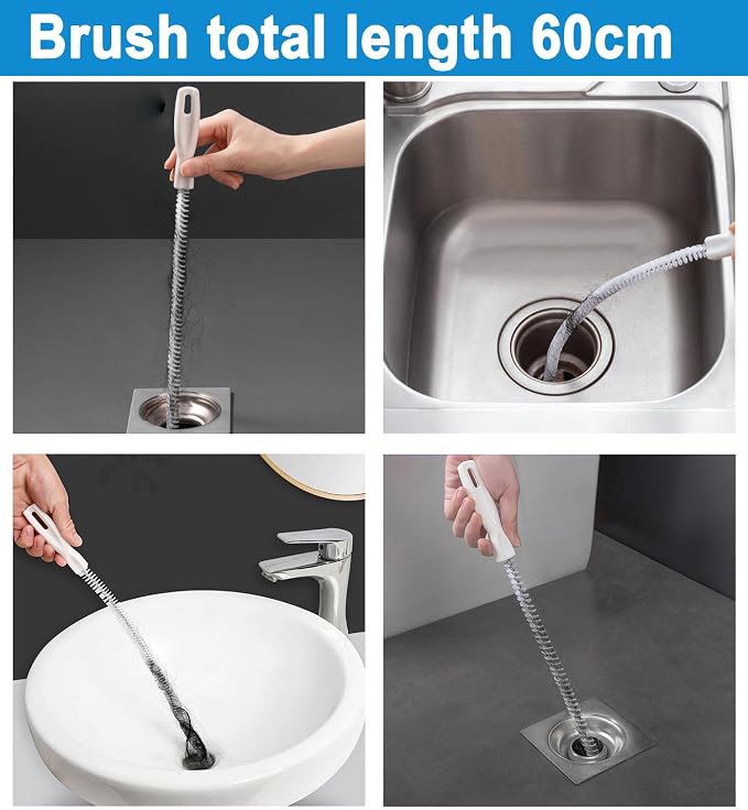 Cleaning Brush Kit, Flexible Drain Cleaning Brush, Drain Hair Removal Tool - Image 2