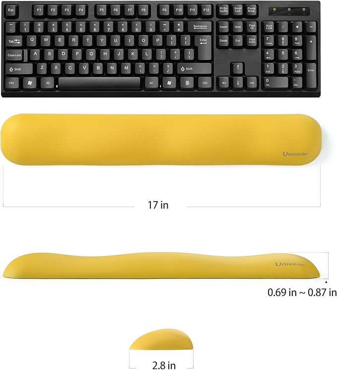 UnivoColors Design-Wave Set of Wrist Rest, Artificial Sheepskin+Memory - Image 5