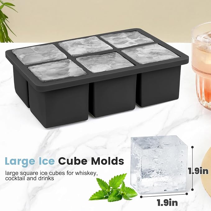 Large Silicone Ice Cube Tray 3Pack, SAWNZC Big Square Ice Cube Molds - Image 4