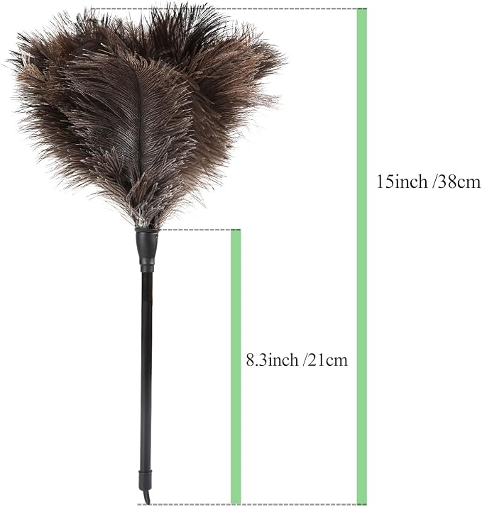 Ostrich Feather Duster 15Inch Natural Fluffy Handheld Feather Dusters - Image 2