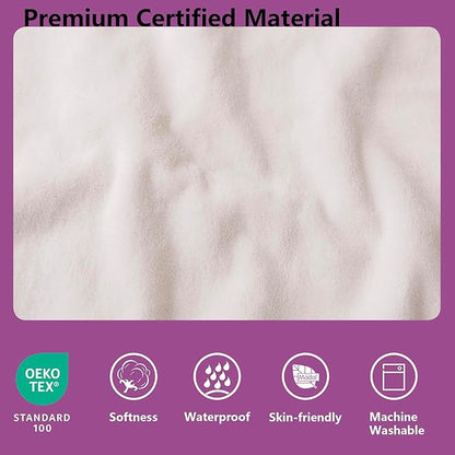 Waterproof Blanket for Couch, Leak Proof Dog Bed Blankets Reversible, Pet Throw Sofa Furniture Protector Machine Washable-52 x82,Purple+Cream