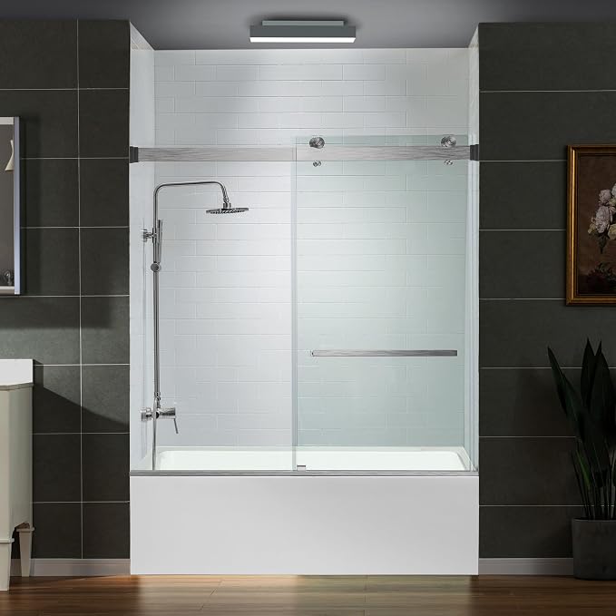 Woodbridge Frameless Bathtub Shower Doors 56-60" Width x 66" Height - Image 2