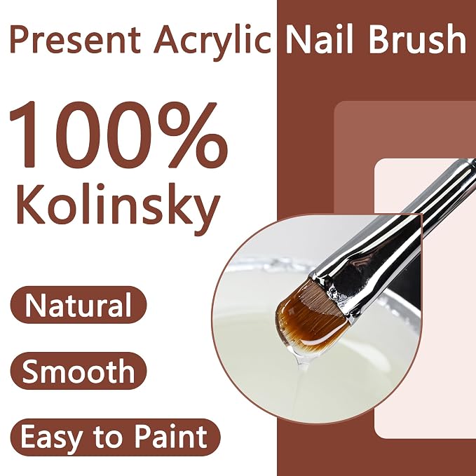 Present Gel Nail Brush, UV Gel Nail Brush, Nail Art Tips Builder Brush Pen - Image 2