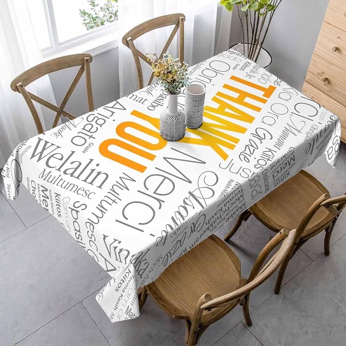 Thank You Tablecloths for Rectangle Tables Thank You Word Cloud in Different by Unknown