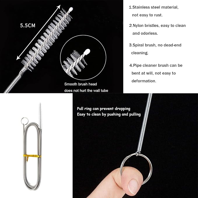61 Inch Long Drain Brush Hose Flexible Feeding Tube and Pipe Cleaning Brush - Image 3