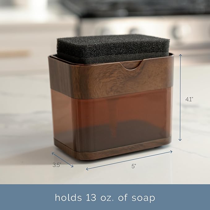 S&T INC. Dish Soap Dispenser and Sponge Holder - Image 4