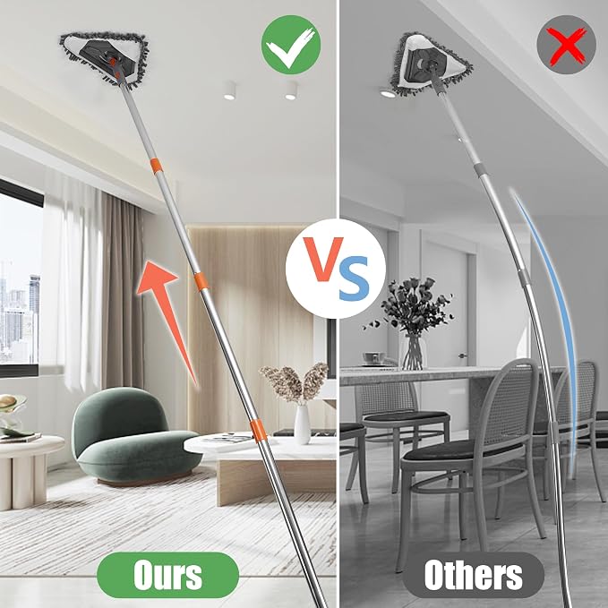 85" Wall Mop Cleaner with Long Handle and Stainless Steel Hook - Image 5