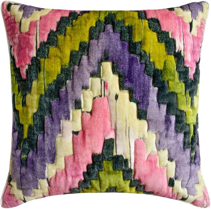 The HomeCentric King/Queen/Twin Pink & Purple Luxury Full 68"x18" Bed Runner Without Pillow Cover, Chevron, Quilted Bed Scarf on Velvet Fabric - Artful Chevron