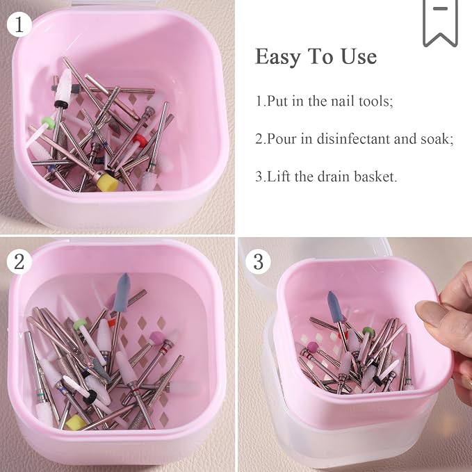 1Pcs Nail Tool Sterilizer, Nail Drill Bits Cleaning Box Disinfection Container - Image 4
