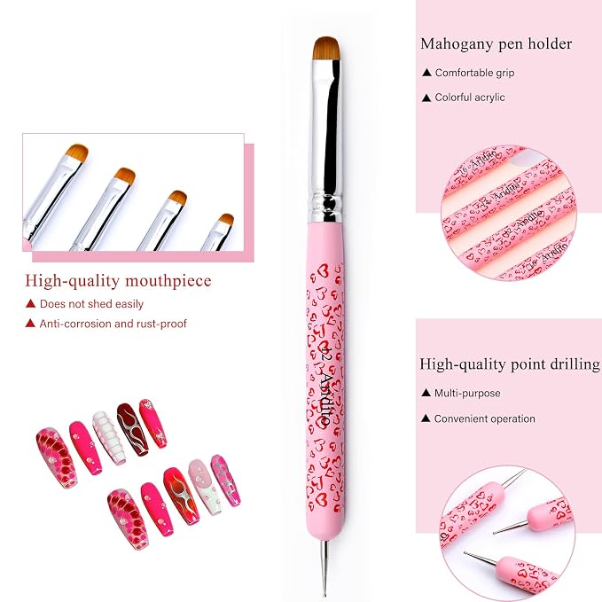 4Pcs Professional Acrylic French Manicure Clean-Up Brushes & Dotting Pens - Image 6