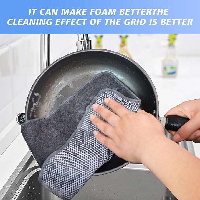 KinHwa Kitchen Washcloths for Dishes Absorbent Microfiber Dish Cloths Quick Dry - Image 5