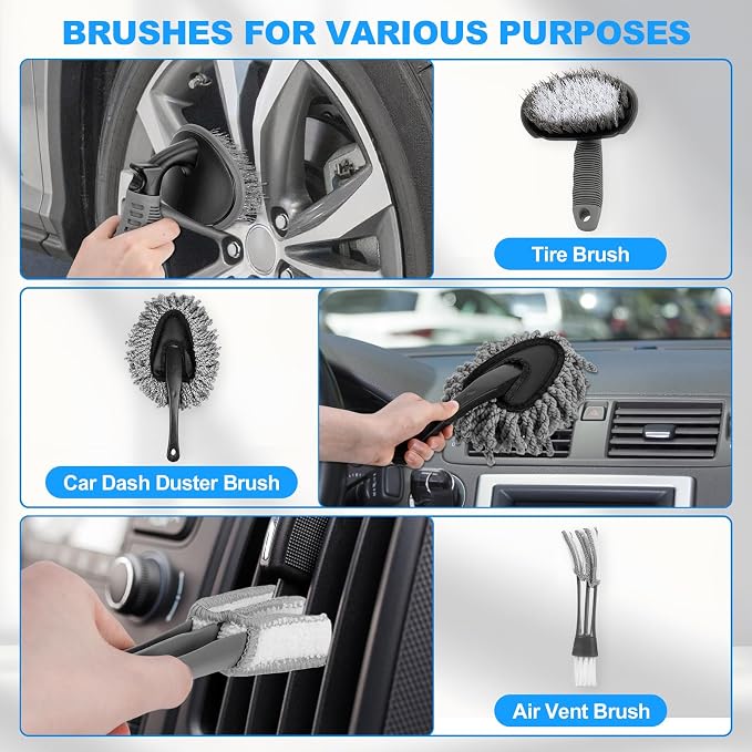 THINKWORK Car Detailing Kit, Car Detailing Brush Set, Car Cleaning Drill Brush - Image 7