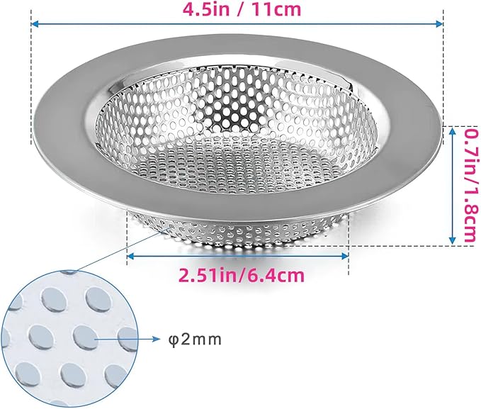 1 Pack Sink Strainer for Most Kitchen Sink Drain Basket, Upgraded Double-Layer - Image 4