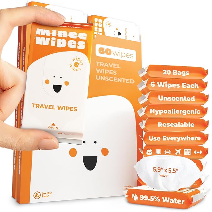 Impossibly Compact Travel Wipes by MINEEWIPES